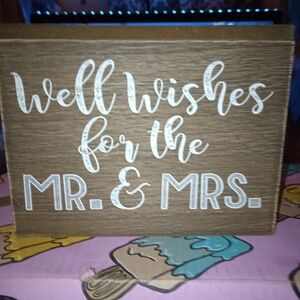 Wooden Well Wishes Sign